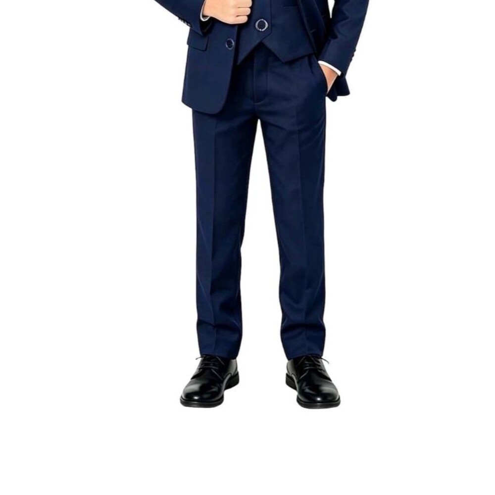 H&M Navy Blue Flat Front Dress Pants, Slim Fit Size 8